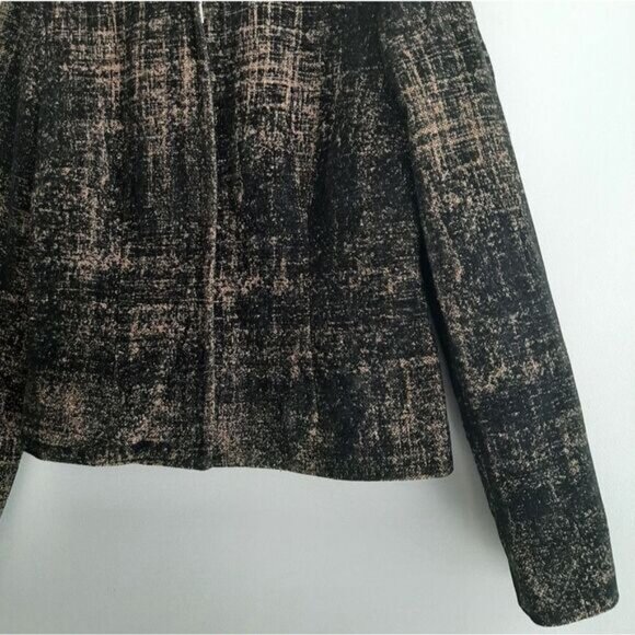 PORTFOLIO LOUBEN Wool Blend Tapestry Fabric Textured Full-zip Blazer Jacket Sz 6 - Picture 5 of 14